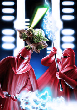 Yoda vs Imperial Guards
