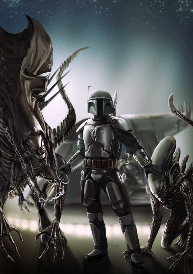 Jango Fett and his Alien Pets