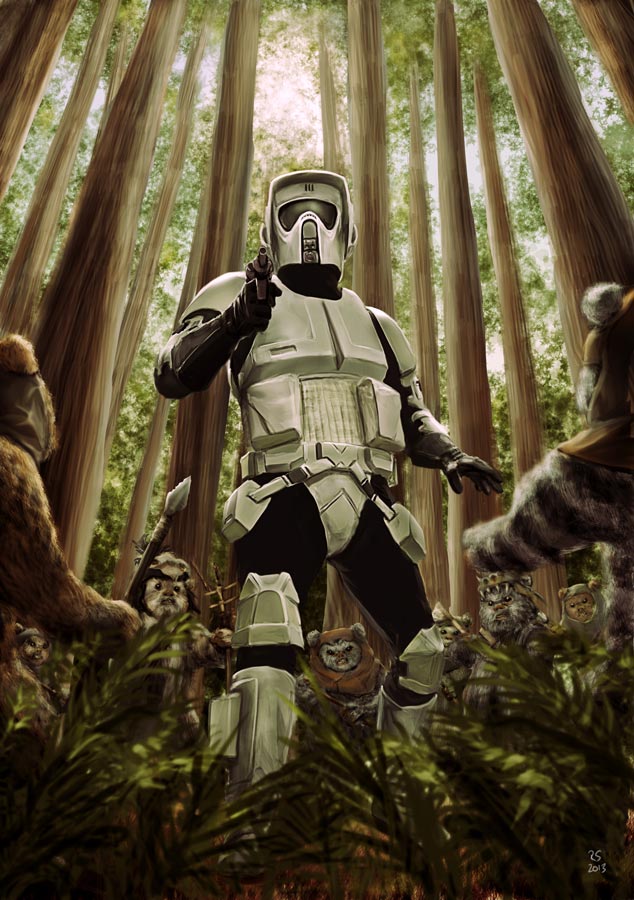 Biker Scout vs Ewoks