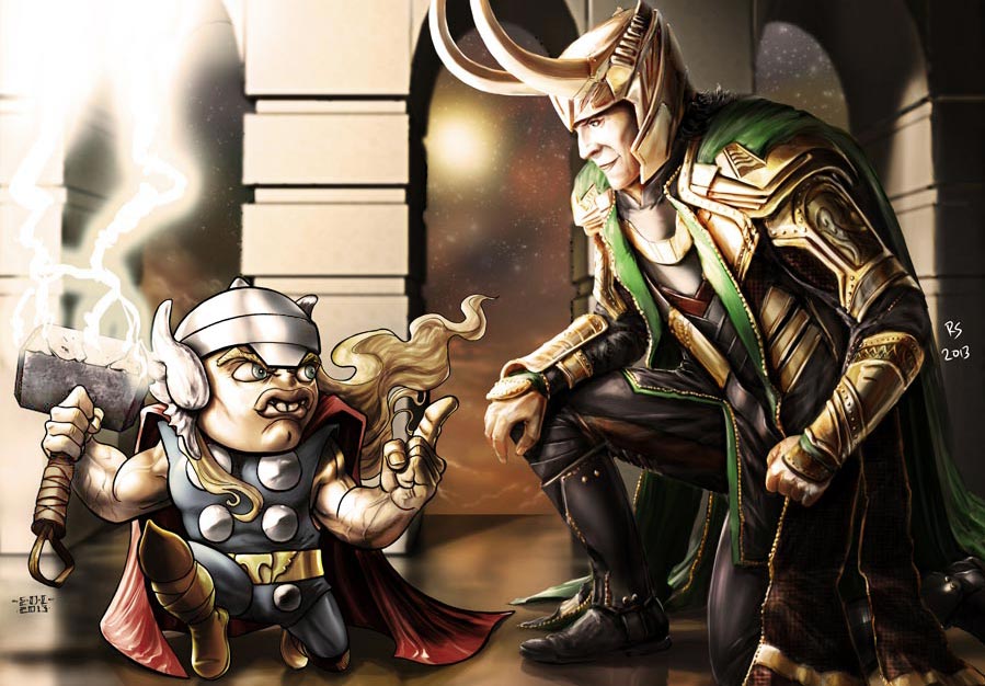 Loki and Lil Dude Thor