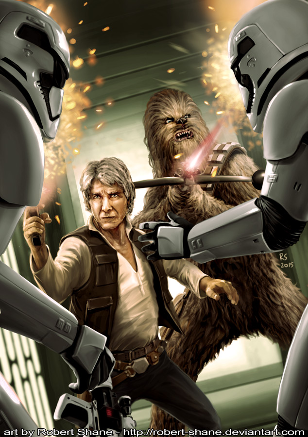 Han Solo and Chewbacca from The Force Awakens