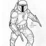 #Inktober pen sketch - Jango Fett