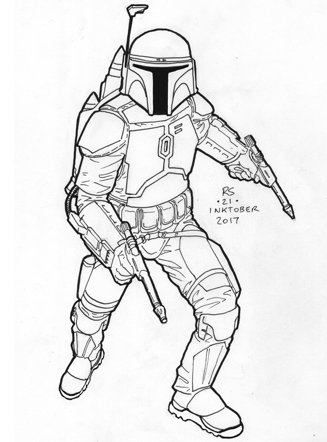 Star Wars Coloring Pages Jango Fett