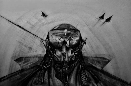 Fighter Pilot Drawing