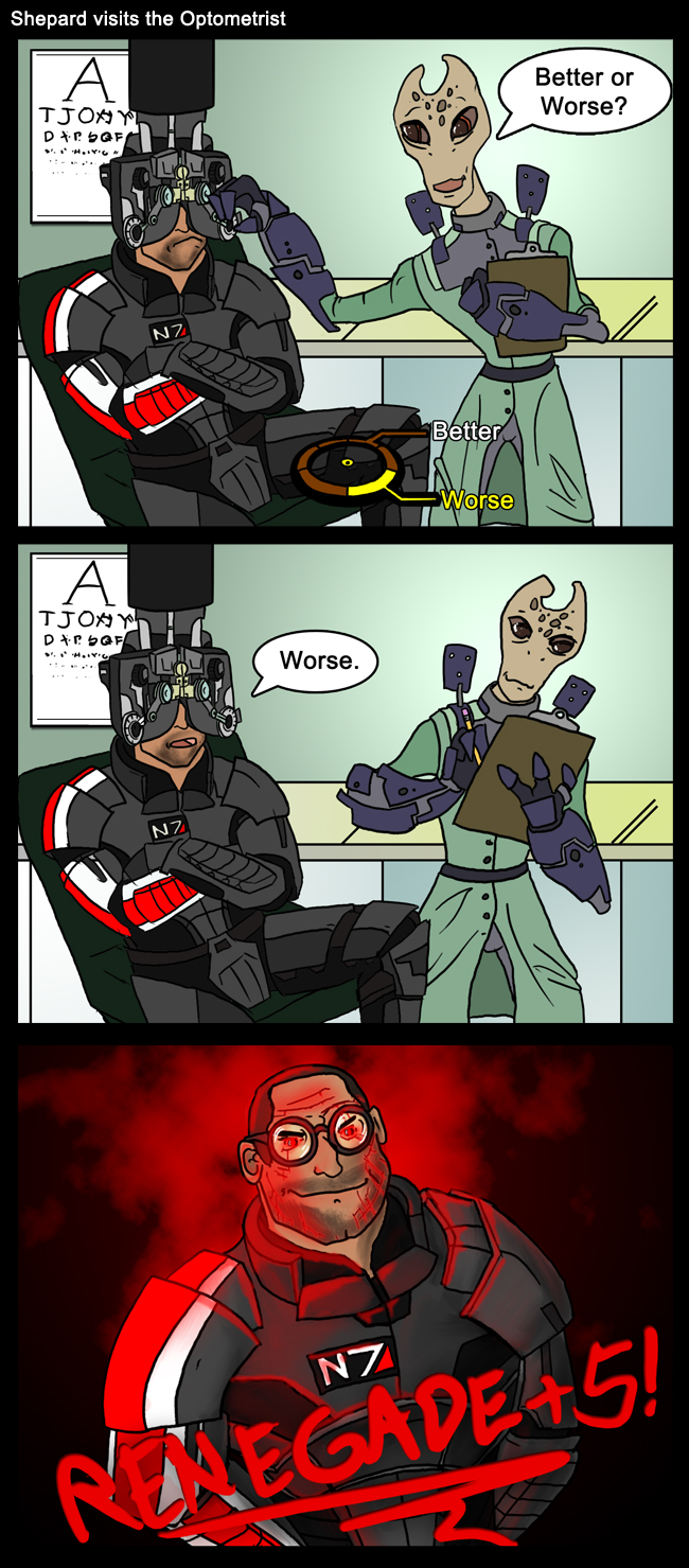 Shepard at the Optometrist