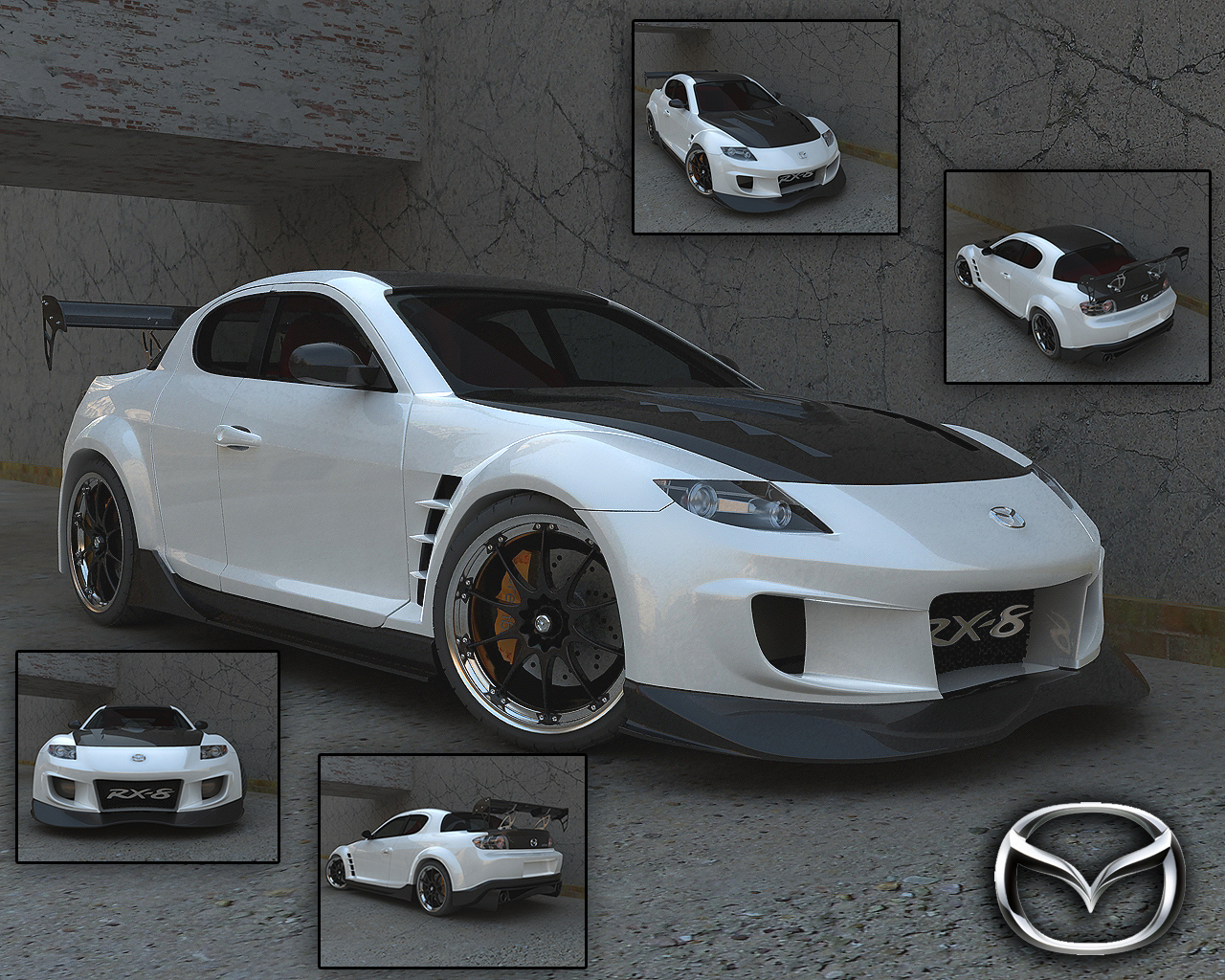 mazda rx8 modified white