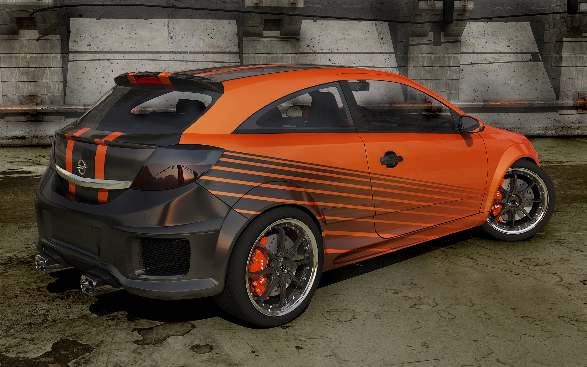 Opel Astra h GTC оранжевый