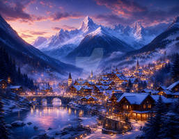Village In Swiss Alpes