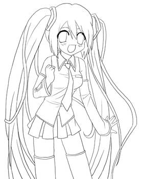 Hatsune Miku Lineart