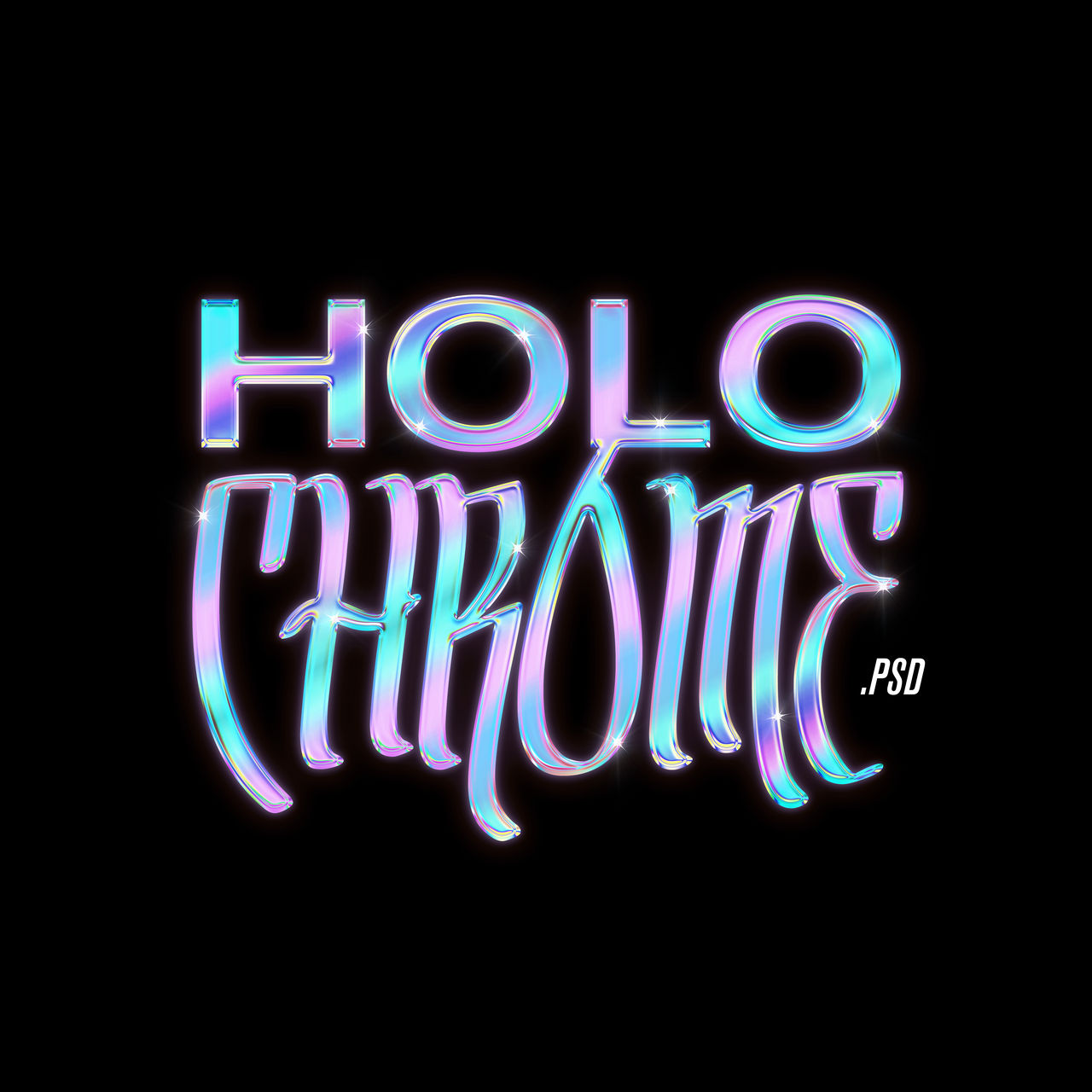 wallpapers Hologram Text Effect Photoshop holochrome psd photoshop text effect