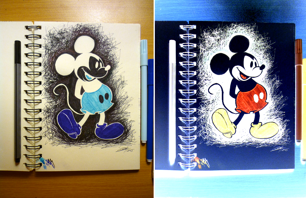 Inverted Mickey Mouse Drawing