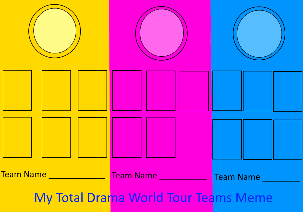 Total Drama World Tour Teams Meme