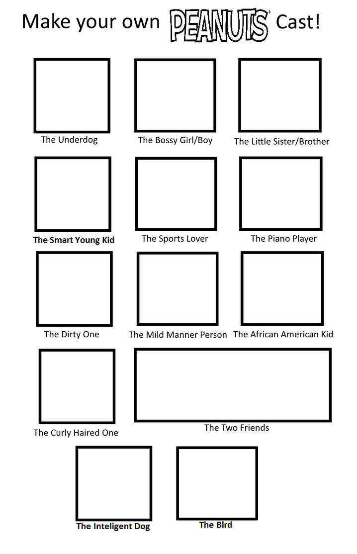 Stripador Make Your Own Peanuts Cast Meme by DEEcat98 on DeviantArt