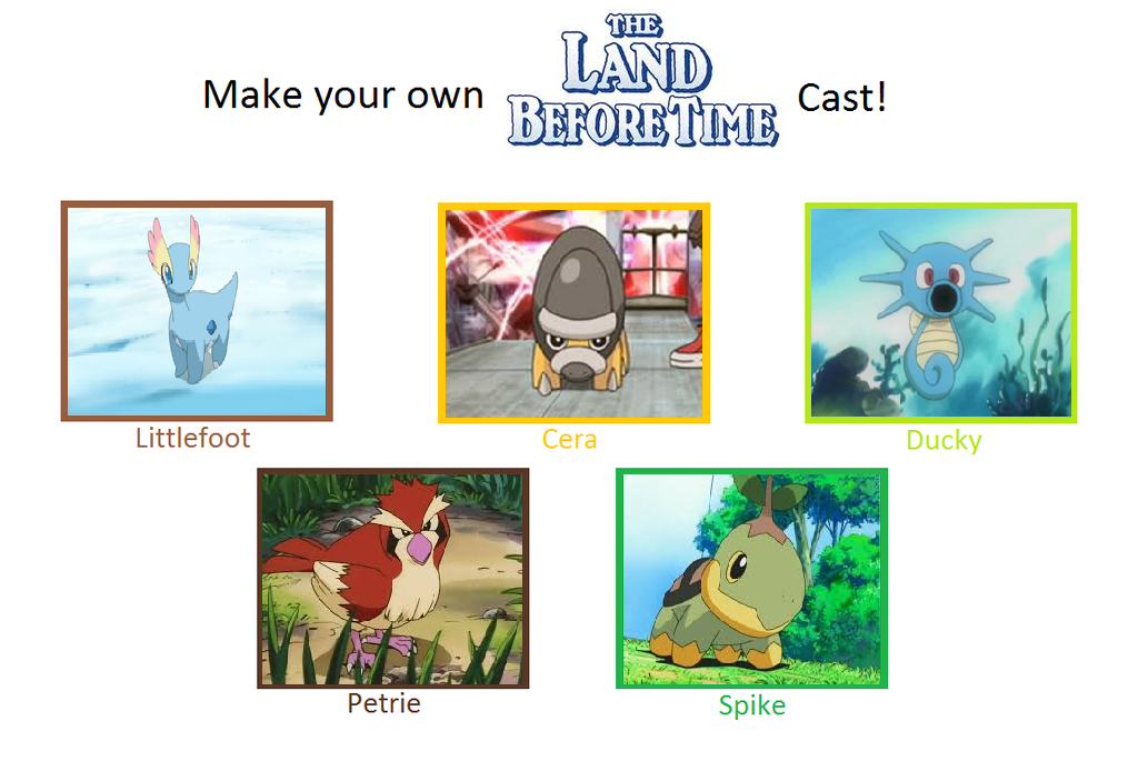 Pokemon Land Before Time Cast By Deecat98 On Deviantart