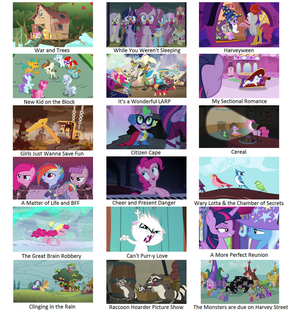 MLP HSK Episodes Comparison Chart by DEEcat98 on DeviantArt