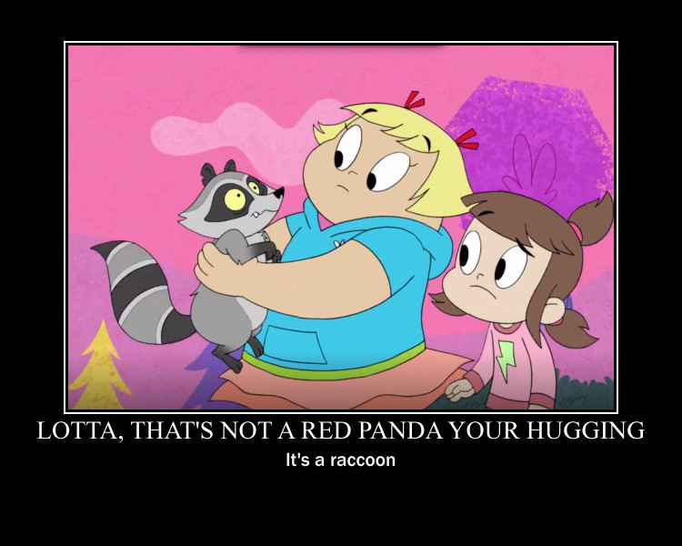 Lotta hugging a Raccoon Motivational Poster