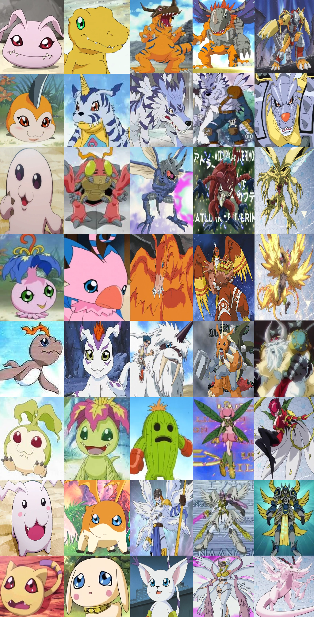 OG Main Eight Digimon In Training to Mega