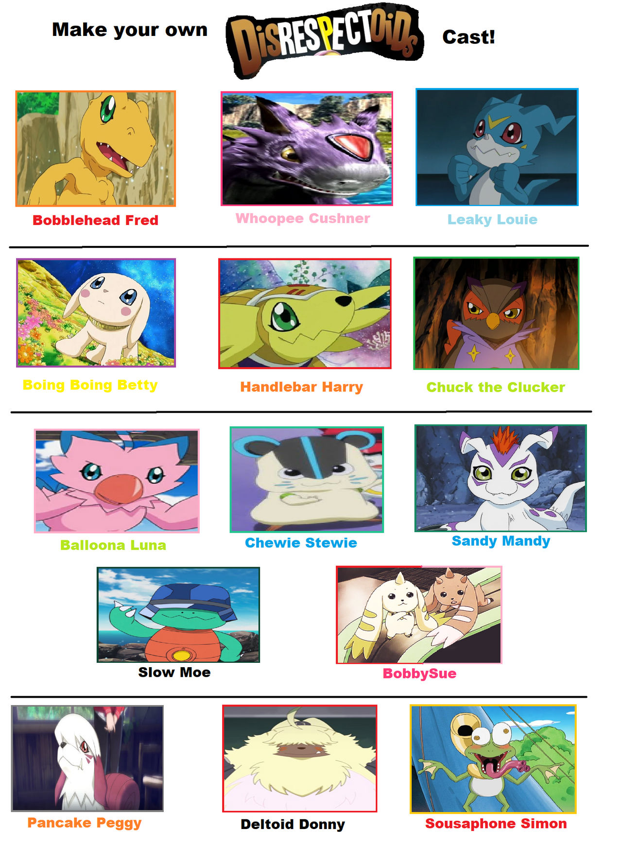 Digimon Disrespectoids Cast Meme