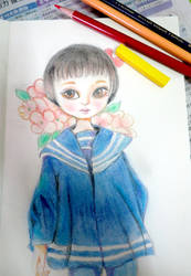 pencil colour training - doll 1