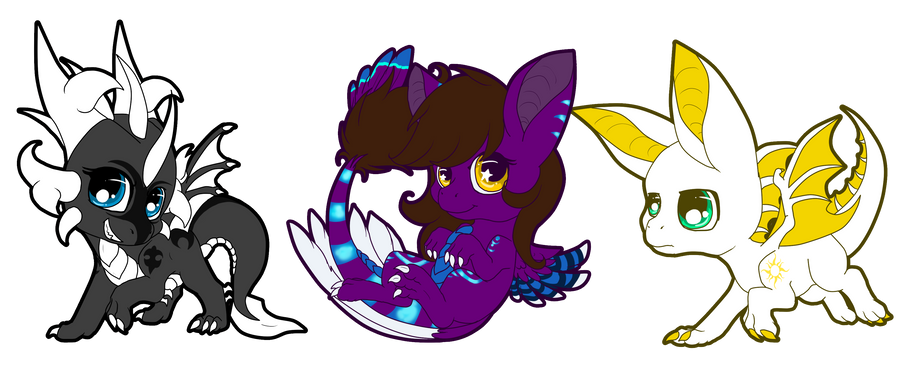 Chibi Raspberry Dragon Cute Chibi Dragon set 1 by Anais-thunder-pen on DeviantArt