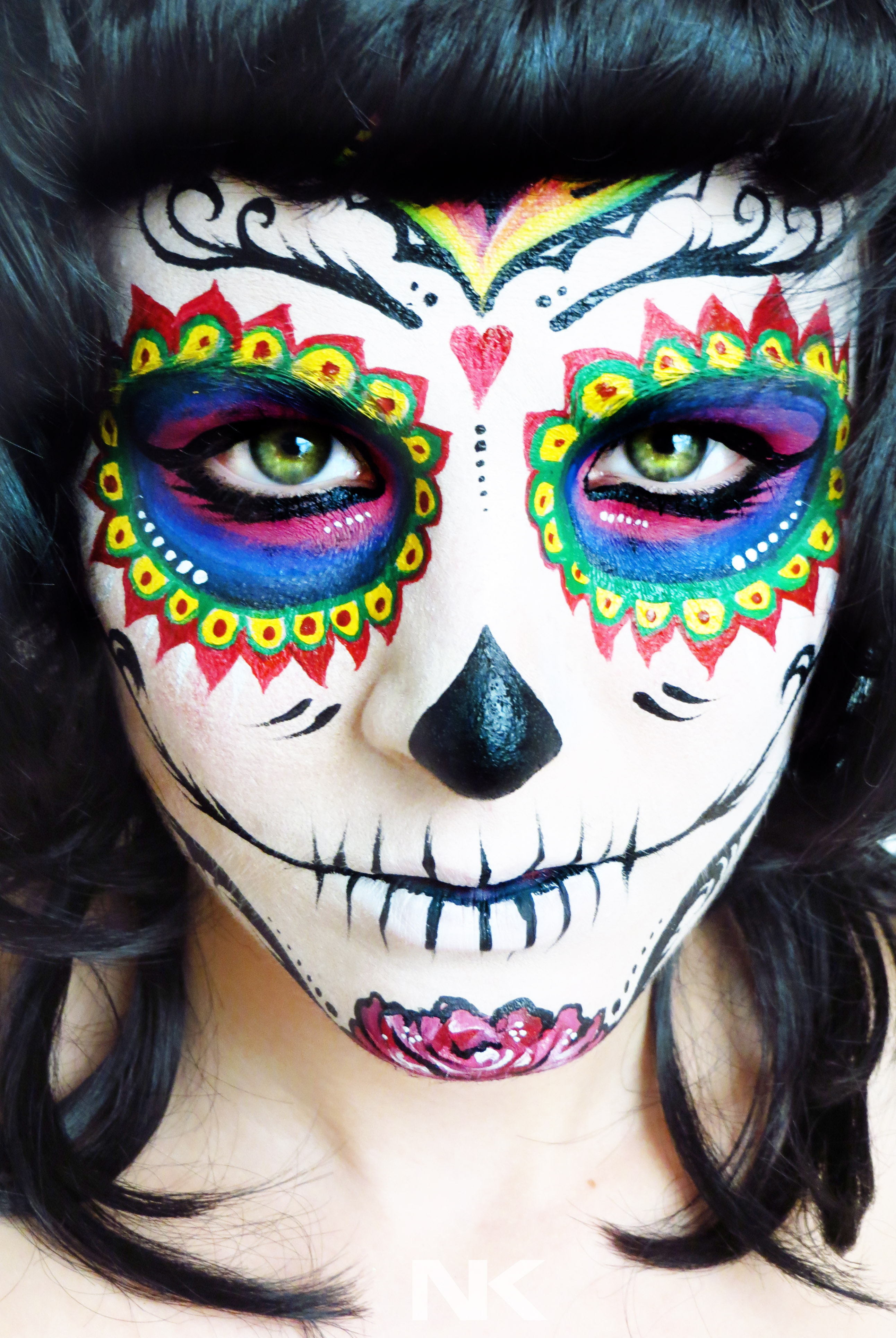 Sugar Skull Makeup Face Paint Tutorial