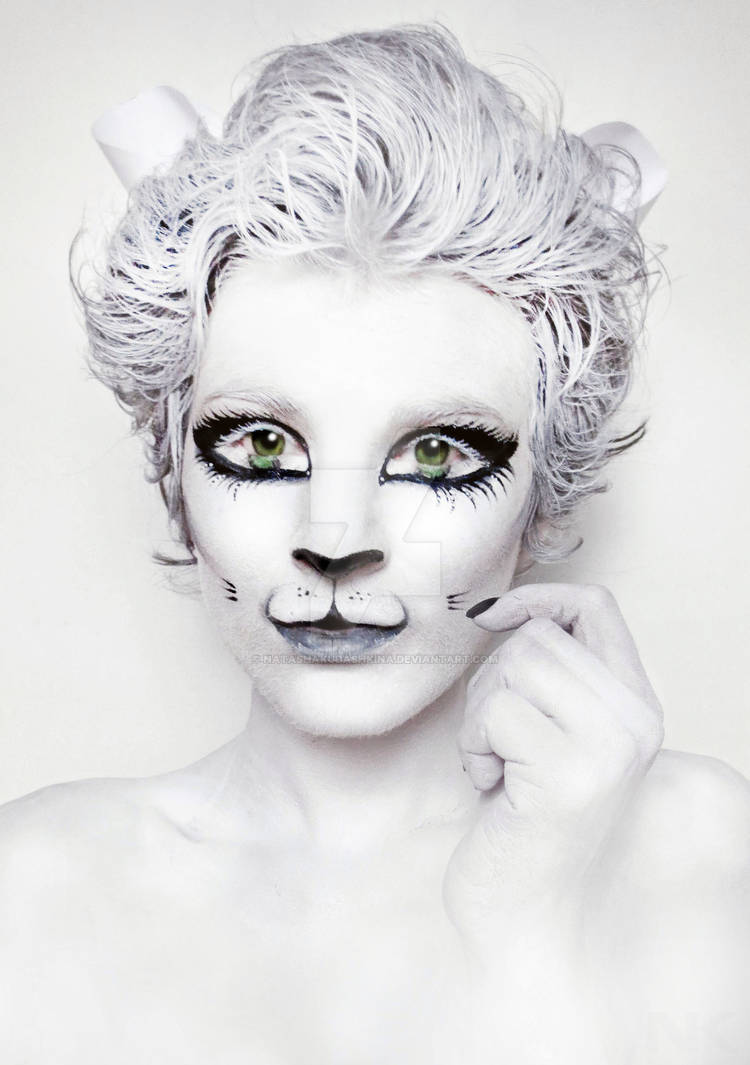 White Kitty Cat. Makeup. Body paint by NatashaKudashkina on DeviantArt