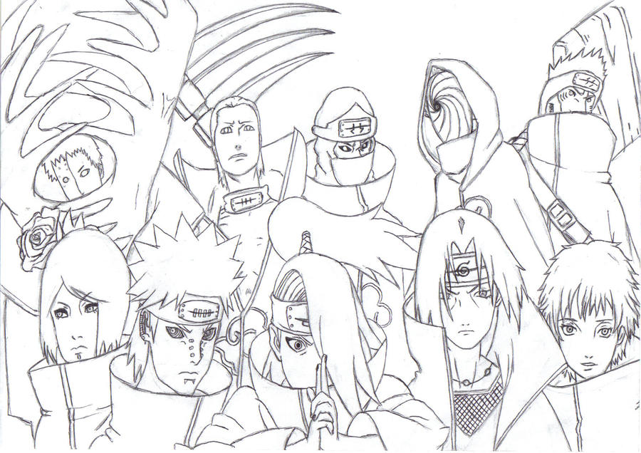 Akatsuki Lineart by ItachixMangekyou on DeviantArt