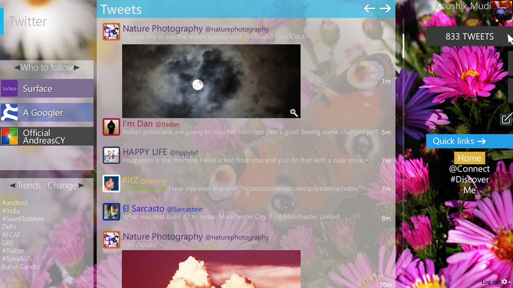 Twitter Homepage Concept