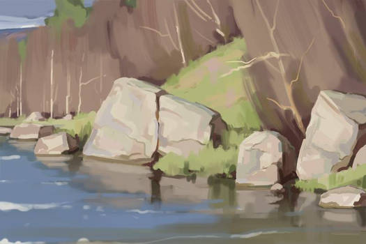 Rocks by the riverside