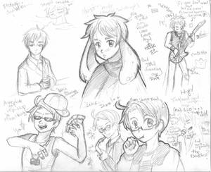 Hetalia Sketches: America and England