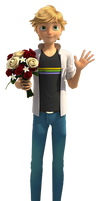 Adrien with flowers