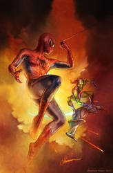 Spider-Man and The Green Goblin (By Shannon Maer)