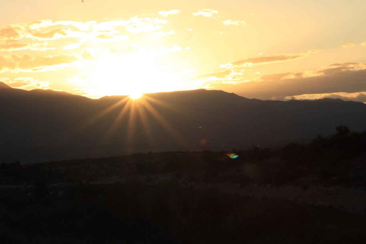 Mountain Sunset lens flare