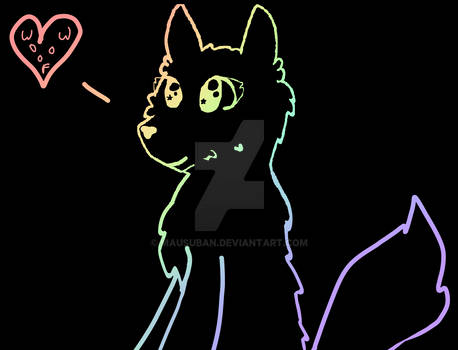 Dingo Rainbow Pastel Lineart