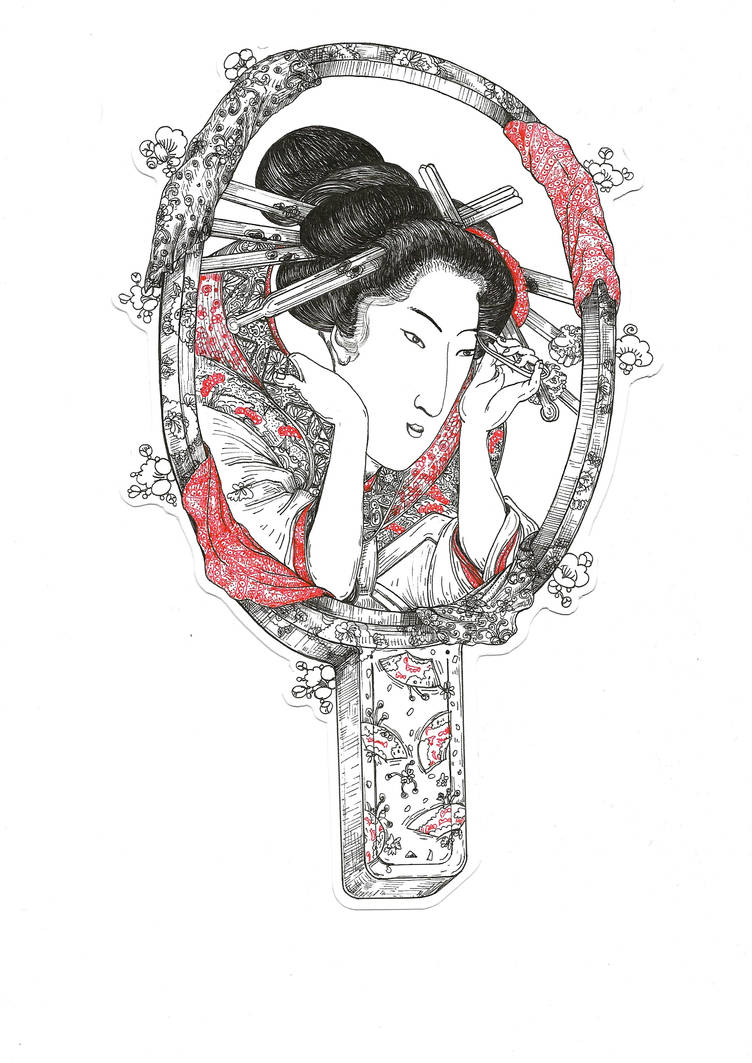 Traditional Geisha Mirror Mirror Geisha by Arttacus1 on DeviantArt
