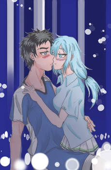 Yukio x Tetsuna almost kiss