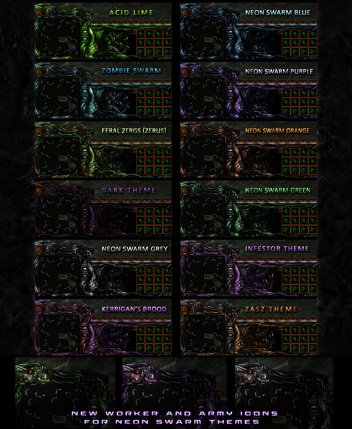 Zerg Base Layout Zerg UI Overlay - 12 color schemes by Dexistor371 on DeviantArt