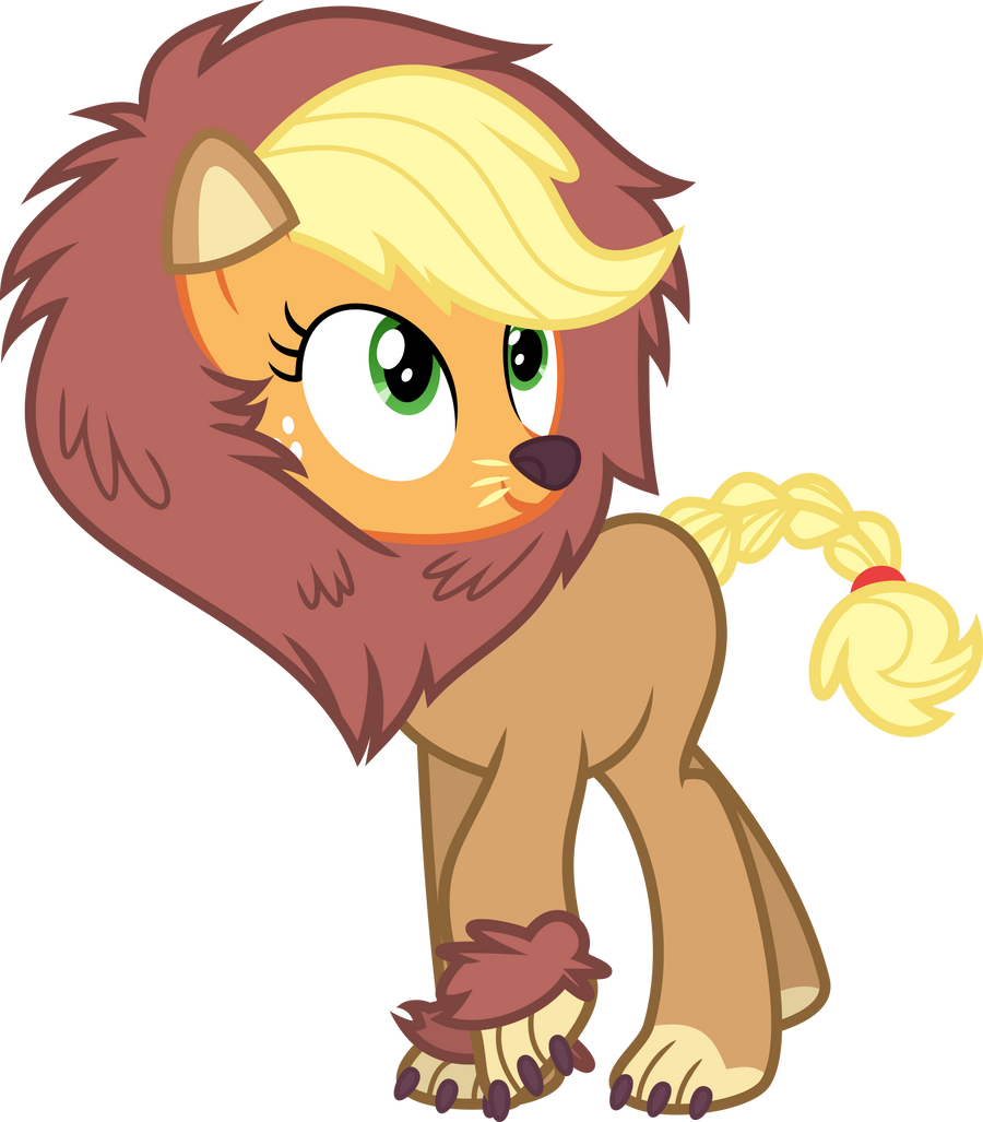 Applejack in a lion costume by Yetioner