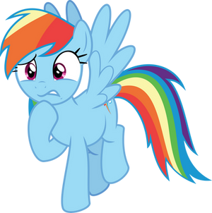 Rainbow Dash thinking about something