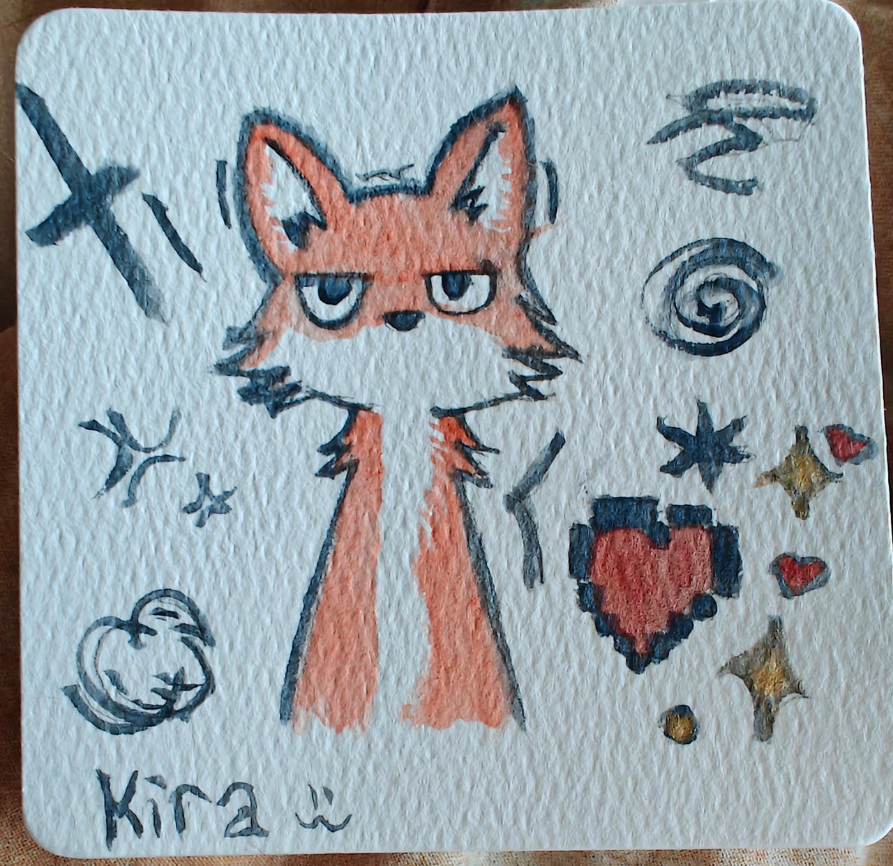 Watercolour test fox