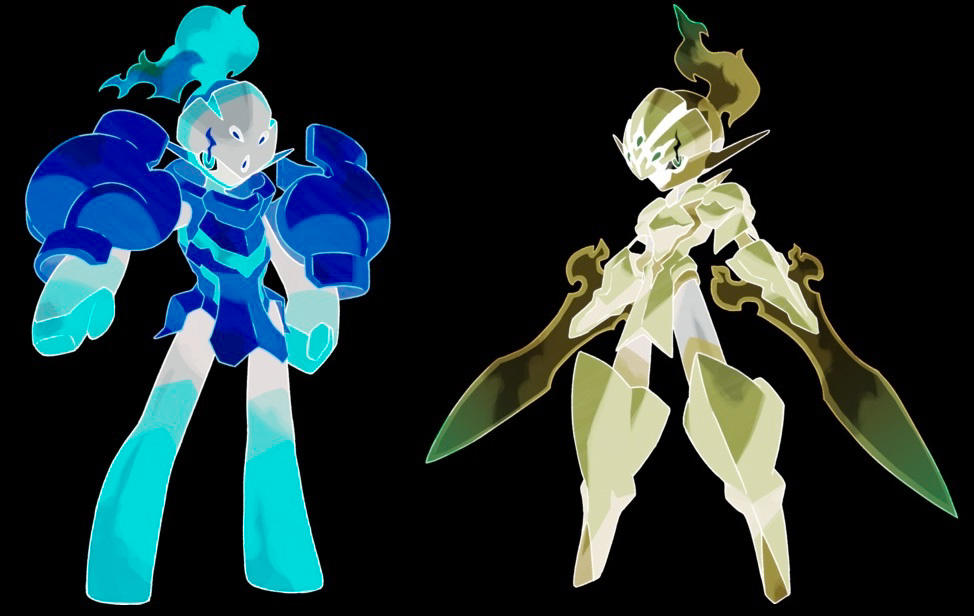 Inverted Colors of Ceruledge, and Armarouge by WarriorGallade on DeviantArt