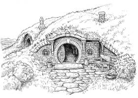 Bag End Door - lineart