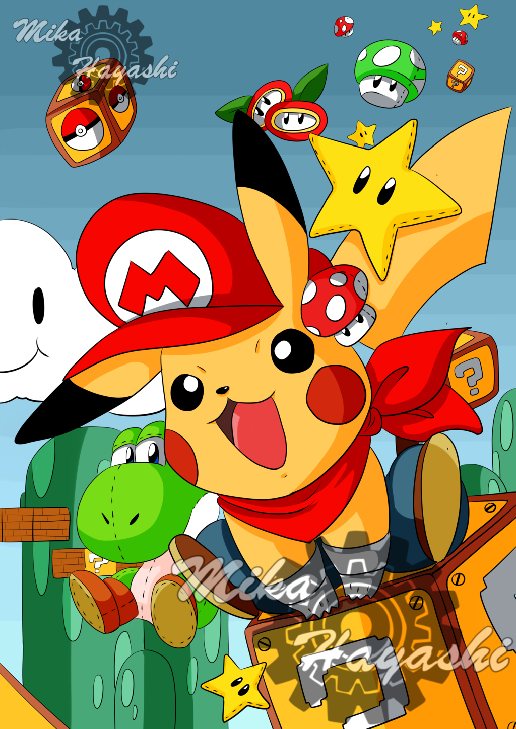 Fa Pikachu Mario World By Mikahk On Deviantart