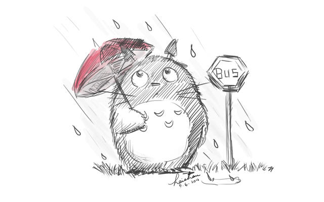 Totoro In The Rain By Nahsiah On Deviantart Totoro In The Rain By Nahsiah On Deviantart