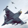 JAS Gripen and SU27 Flanker