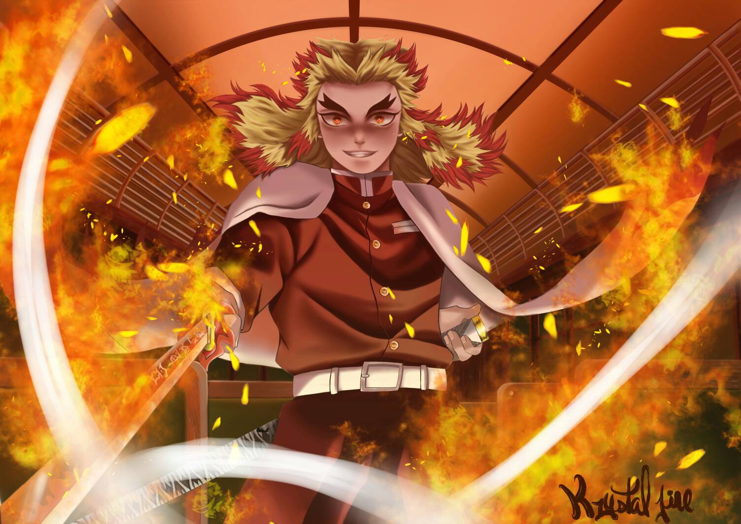 Fan art ( Rengoku kimetsu no yaiba ) by firekrystal on DeviantArt