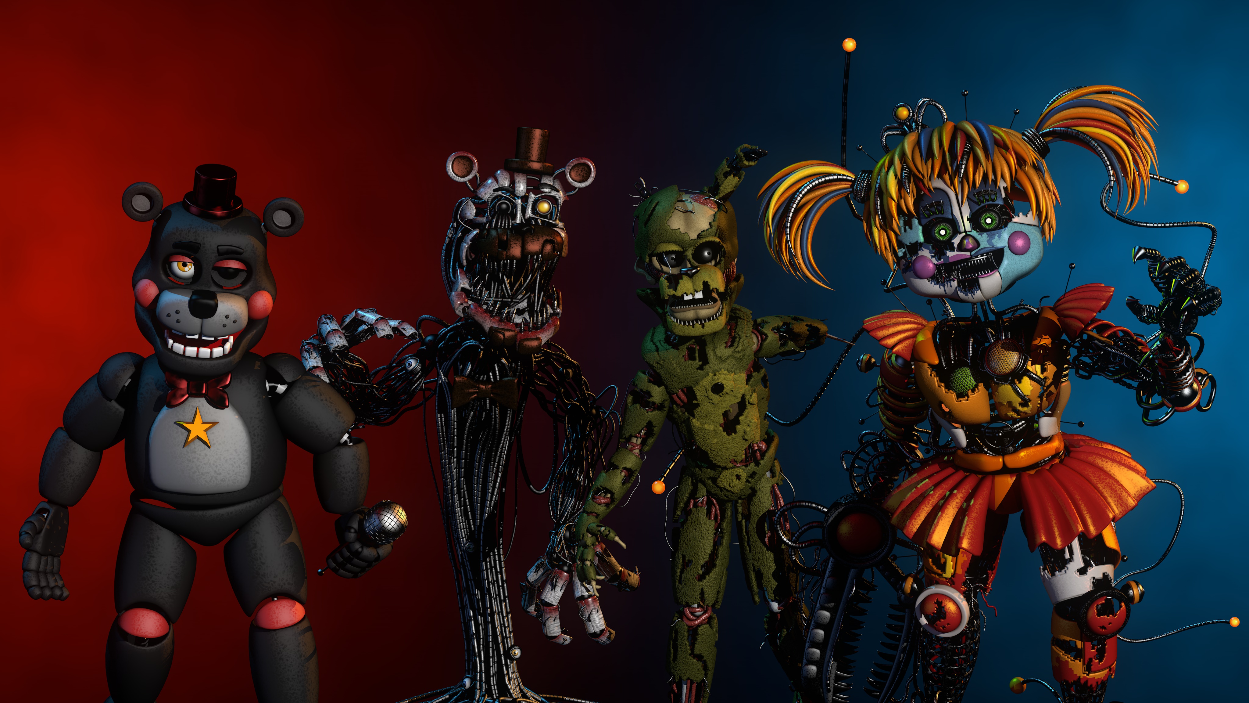 FNaF 6 - All Animatronics by LUVUS-7 on DeviantArt