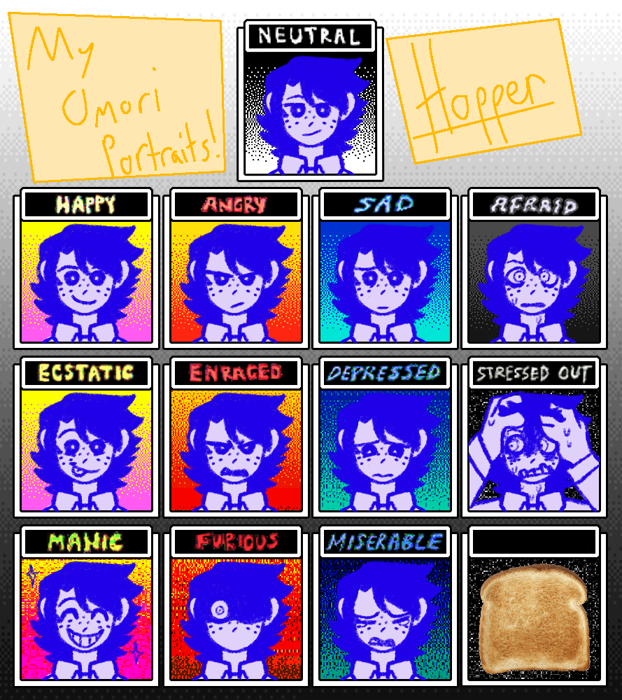 OMORI sprites that i made by PainfulYellow on DeviantArt