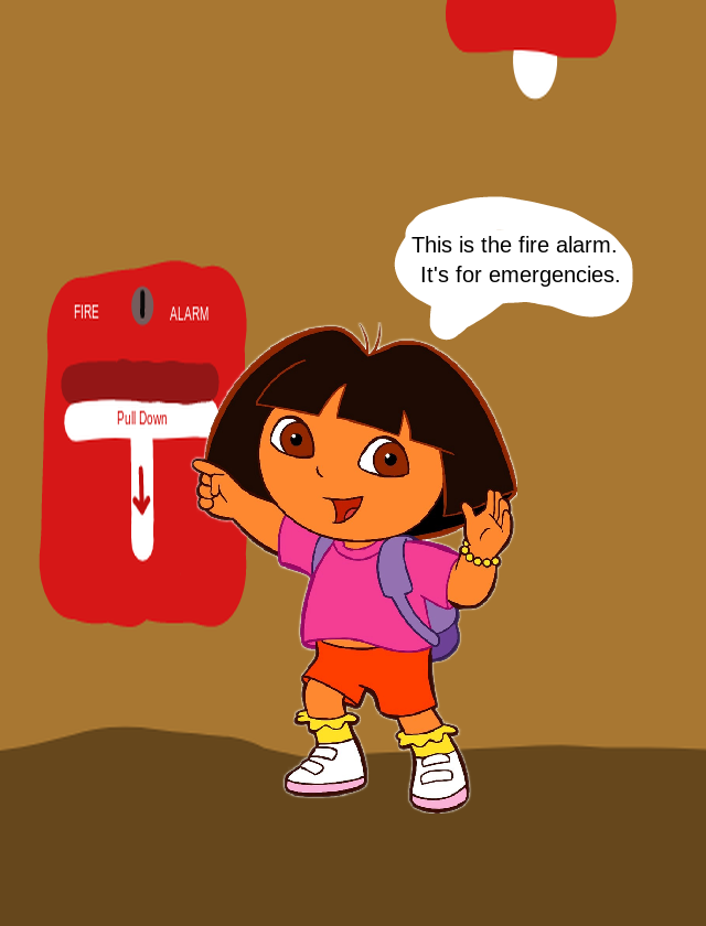 Dora explains about the fire alarm by GabetheSlacker on DeviantArt