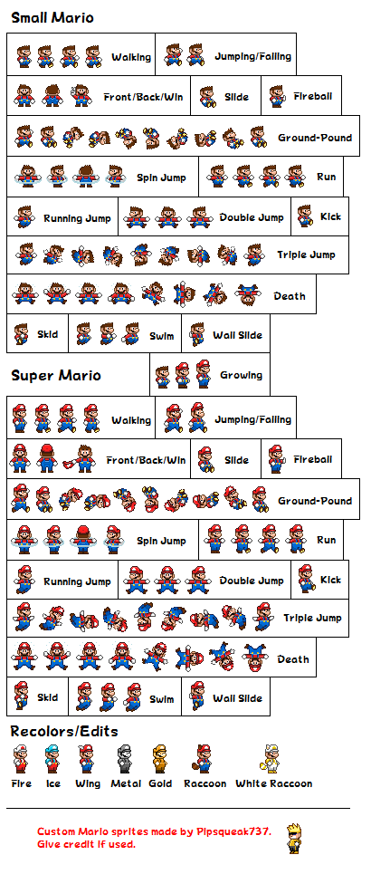 Custom Mario Sprites by Pipsqueak737 on DeviantArt